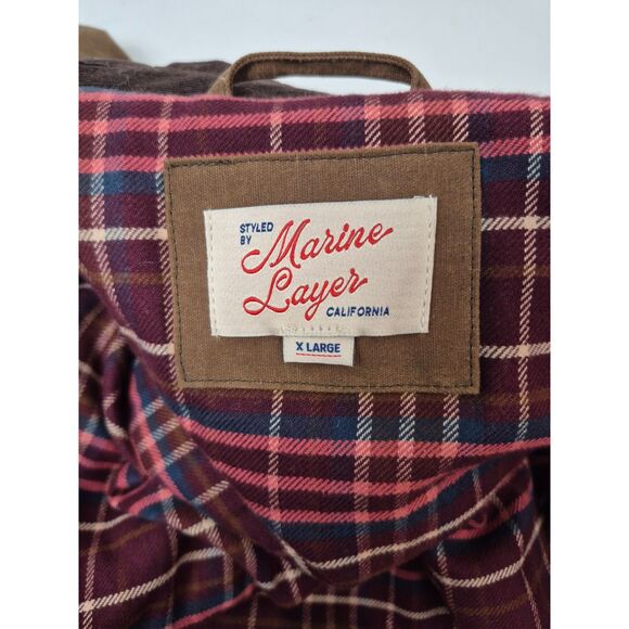Marine Layer Women's Foxtrot Brown Riley Waxed Cotton Barn Jacket Size XL - Picture 4 of 5